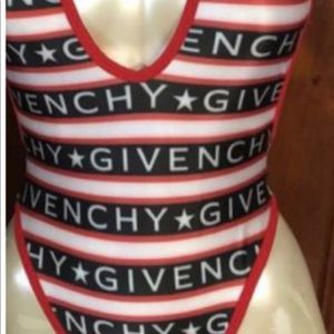 GIVENCHY RED WHITE AND BLUE SWIMSUIT